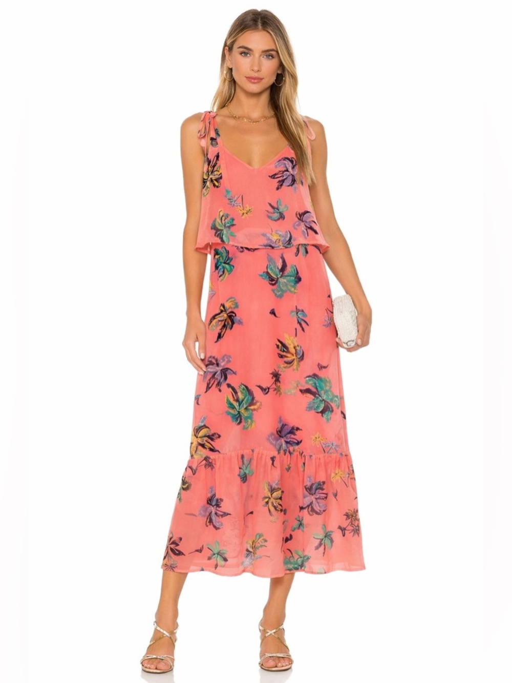 Line & Dot 🌺 Riza Ruffle Midi Dress